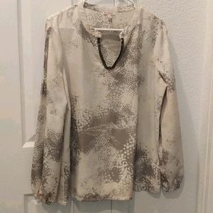 Open Shoulder V-neck Women's Blouse